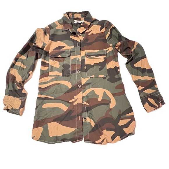 Zara Camo  Button Shirt Size Small - Picture 6 of 13